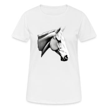 Pferd Skizze Bleistift Pferde Tier Porträts 6 - Frauen T-Shirt atmungsaktiv - Weiß - Vorne - AI Model Female 172 dark (172cm)