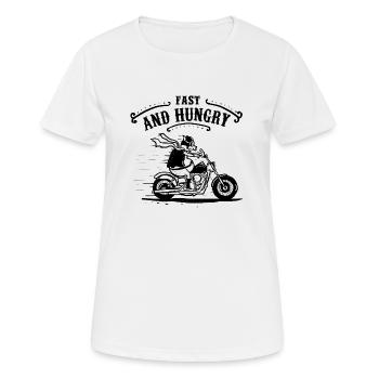 Rapide et affamé! - T-shirt respirant Femme - blanc - Devant - AI Model Female 172 dark (172cm)