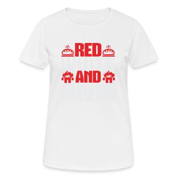ROUGE BLANC ET BARBECUE - T-shirt respirant Femme - blanc - Devant - AI Model Female 172 dark (172cm)