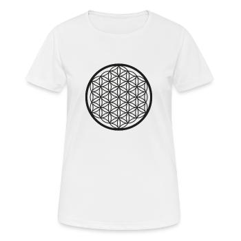 Lebensblume - Frauen T-Shirt atmungsaktiv - Weiß - Vorne - AI Model Female 172 dark (172cm)