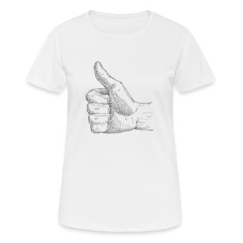 Pouce levé Unisexe Dump Up OK - T-shirt respirant Femme - blanc - Devant - AI Model Female 172 dark (172cm)