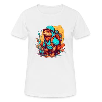 Mole rat is looking for an adventure in nature - Women's Breathable T-Shirt - white - Front - AI Model Female 172 dark (172cm)