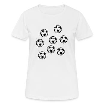 Fußball Soccer - Frauen T-Shirt atmungsaktiv - Weiß - Vorne - AI Model Female 172 dark (172cm)