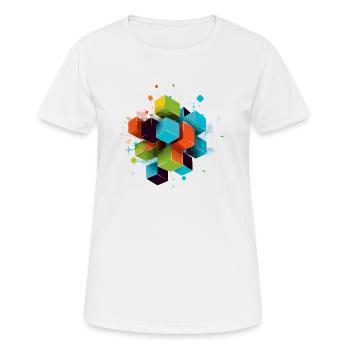 Les cubes - T-shirt respirant Femme - blanc - Devant - AI Model Female 172 dark (172cm)