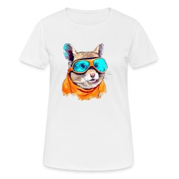 Tik das Brillenhörnchen - Frauen T-Shirt atmungsaktiv - Weiß - Vorne - AI Model Female 172 dark (172cm)