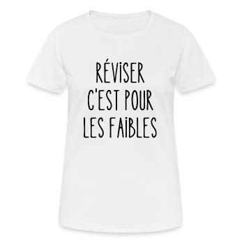 réviser c'est pour les faibles - T-shirt respirant Femme - blanc - Devant - AI Model Female 172 dark (172cm)