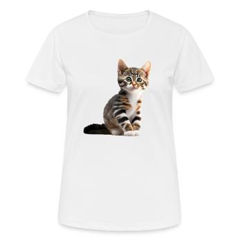 Niedliche junge Katze - Frauen T-Shirt atmungsaktiv - Weiß - Vorne - AI Model Female 172 dark (172cm)