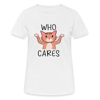 Who Cares - Frauen T-Shirt atmungsaktiv - Weiß - Vorne - AI Model Female 172 dark (172cm)