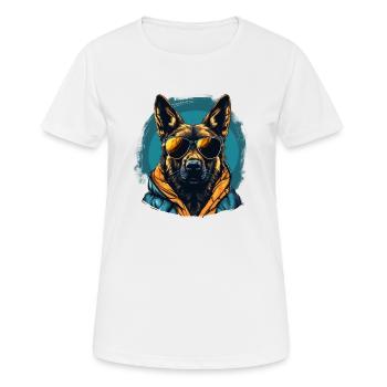 Urban Guardian: Sheepdog street vibes - T-shirt respirant Femme - blanc - Devant - AI Model Female 172 dark (172cm)