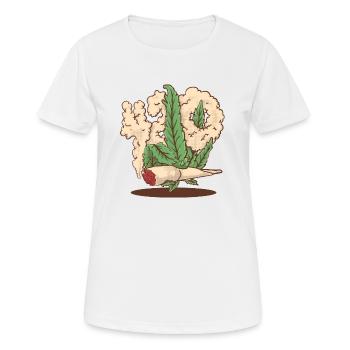 420 hemp hand holding a cannabis joint cartoon - Women's Breathable T-Shirt - white - Front - AI Model Female 172 dark (172cm)