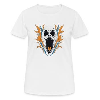 Scream Grusel Maske Halloween - Frauen T-Shirt atmungsaktiv - Weiß - Vorne - AI Model Female 172 dark (172cm)