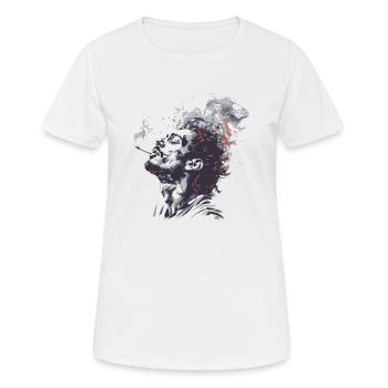 Fumer de l’herbe Cannabis Fumer du cannabis Trip Dream Joint - T-shirt respirant Femme - blanc - Devant - AI Model Female 172 dark (172cm)