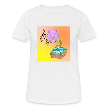 Musikblüte Blumen Surreale Musik Liebhaber Design - Frauen T-Shirt atmungsaktiv - Weiß - Vorne - AI Model Female 172 dark (172cm)