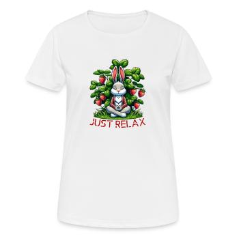 Just Relax - Frauen T-Shirt atmungsaktiv - Weiß - Vorne - AI Model Female 172 dark (172cm)