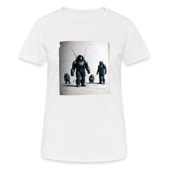 Vintage Roboter Comic - Frauen T-Shirt atmungsaktiv - Weiß - Vorne - AI Model Female 172 dark (172cm)