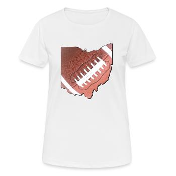 Ohio (United States) | real football | Map - Women's Breathable T-Shirt - white - Front - AI Model Female 172 dark (172cm)