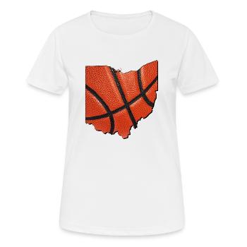 Ohio (United States) | real basketball | Map - Women's Breathable T-Shirt - white - Front - AI Model Female 172 dark (172cm)