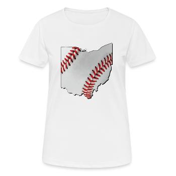 Ohio (États-Unis) | Vrai baseball | Carte - T-shirt respirant Femme - blanc - Devant - AI Model Female 172 dark (172cm)