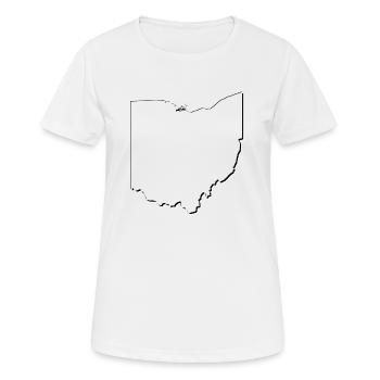 Ohio (United States) | Map | Shadow - Women's Breathable T-Shirt - white - Front - AI Model Female 172 dark (172cm)
