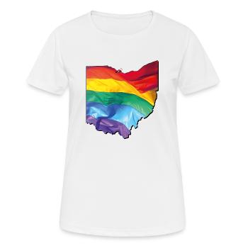 Ohio (United States) | Real Flag | LGBTQIA+ - Women's Breathable T-Shirt - white - Front - AI Model Female 172 dark (172cm)