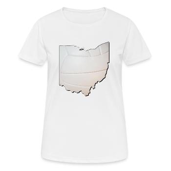 Ohio (United States) | real volleyball | Map - Women's Breathable T-Shirt - white - Front - AI Model Female 172 dark (172cm)