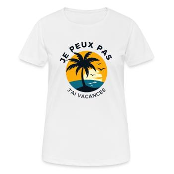 Ich kann nicht Urlaub machen - Frauen T-Shirt atmungsaktiv - Weiß - Vorne - AI Model Female 172 dark (172cm)