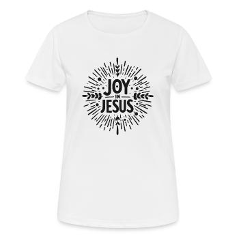 Freude an Jesus - Frauen T-Shirt atmungsaktiv - Weiß - Vorne - AI Model Female 172 dark (172cm)