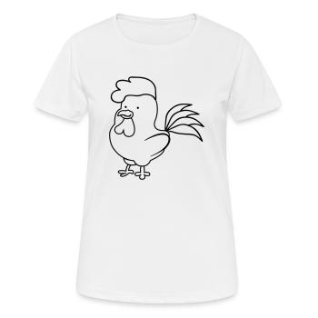 Hahn - Frauen T-Shirt atmungsaktiv - Weiß - Vorne - AI Model Female 172 dark (172cm)