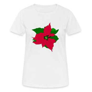 Poinsettia - T-shirt respirant Femme - blanc - Devant - AI Model Female 172 dark (172cm)