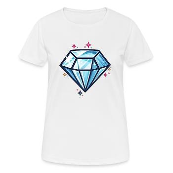 Glitzer Diamant - Frauen T-Shirt atmungsaktiv - Weiß - Vorne - AI Model Female 172 dark (172cm)