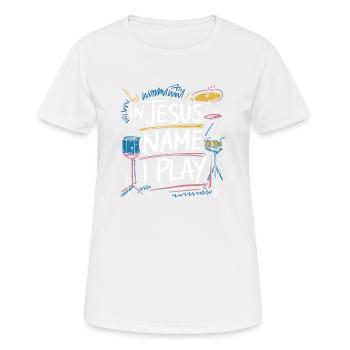 Drums for Jesus - Women's Breathable T-Shirt - white - Front - AI Model Female 172 dark (172cm)