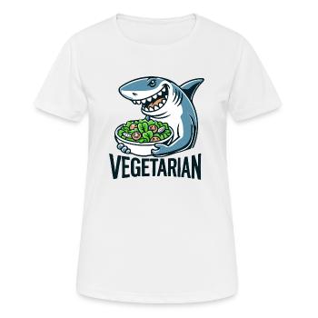 Requin végétarien - T-shirt respirant Femme - blanc - Devant - AI Model Female 172 dark (172cm)