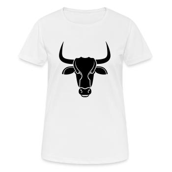 Stier - Frauen T-Shirt atmungsaktiv - Weiß - Vorne - AI Model Female 172 dark (172cm)