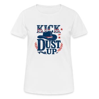 Kick Dust Up Cowboy - Western - Country - Women's Breathable T-Shirt - white - Front - AI Model Female 172 dark (172cm)