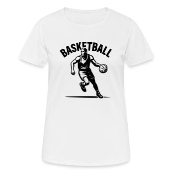 Basketball - Frauen T-Shirt atmungsaktiv - Weiß - Vorne - AI Model Female 172 dark (172cm)