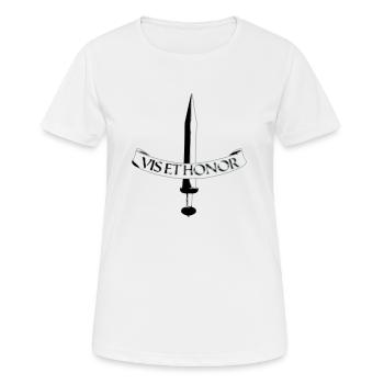 vis et honor2 - T-shirt respirant Femme - blanc - Devant - AI Model Female 172 dark (172cm)