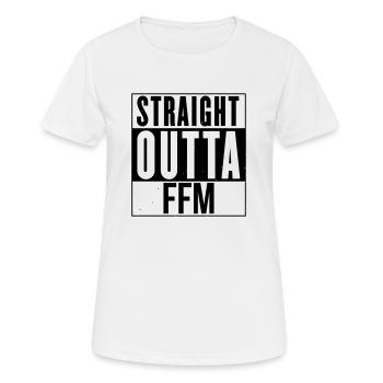 Straight Outta FFM - s13 - Frauen T-Shirt atmungsaktiv - Weiß - Vorne - AI Model Female 172 dark (172cm)