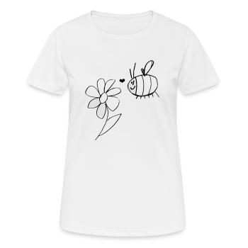 Biene und Blume - Frauen T-Shirt atmungsaktiv - Weiß - Vorne - AI Model Female 172 dark (172cm)