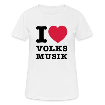 I Love Volksmusik 2 - Frauen T-Shirt atmungsaktiv - Weiß - Vorne - AI Model Female 172 dark (172cm)