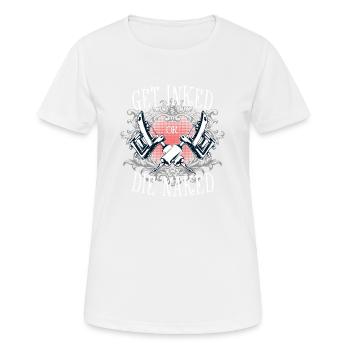 Get inked or the naked - Women's Breathable T-Shirt - white - Front - AI Model Female 172 dark (172cm)