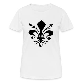 ying yang royal lily - Women's Breathable T-Shirt - white - Front - AI Model Female 172 dark (172cm)