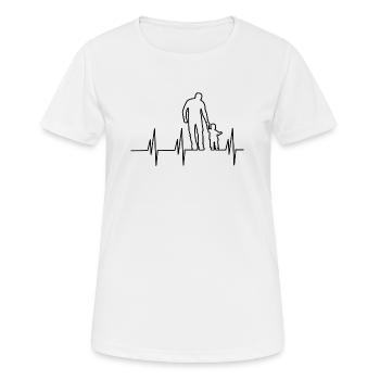 Battement de coeur père et fils - T-shirt respirant Femme - blanc - Devant - AI Model Female 172 dark (172cm)