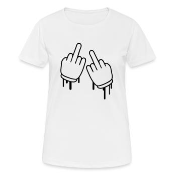Fuck Off - Frauen T-Shirt atmungsaktiv - Weiß - Vorne - AI Model Female 172 dark (172cm)