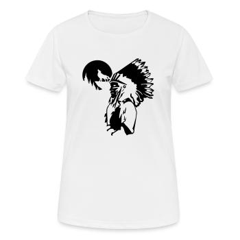 Indianer wolf chef indien loup usa tattoo spiritua - Frauen T-Shirt atmungsaktiv - Weiß - Vorne - AI Model Female 172 dark (172cm)