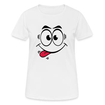 Gesicht Zunge 2 - Frauen T-Shirt atmungsaktiv - Weiß - Vorne - AI Model Female 172 dark (172cm)