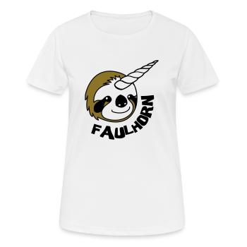 Faulhorn Faultier Satire - Frauen T-Shirt atmungsaktiv - Weiß - Vorne - AI Model Female 172 dark (172cm)