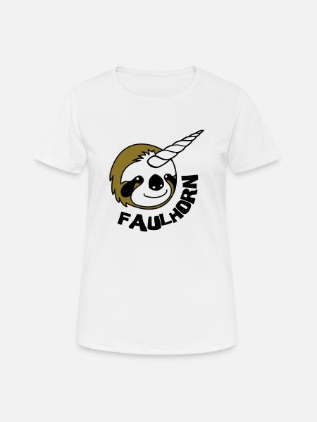 Faulhorn Faultier Satire - Frauen T-Shirt atmungsaktiv - Weiß