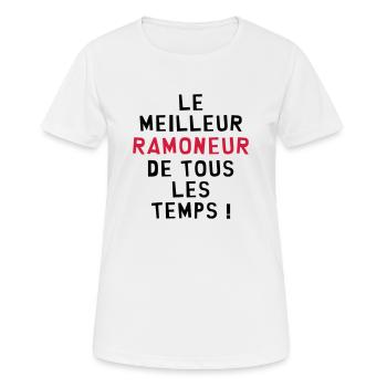 Ramoneur / Ramoner / Cheminée / Artisan - T-shirt respirant Femme - blanc - Devant - AI Model Female 172 dark (172cm)