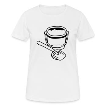 clip art amusement sable rouge seau pelle bac à sable - T-shirt respirant Femme - blanc - Devant - AI Model Female 172 dark (172cm)