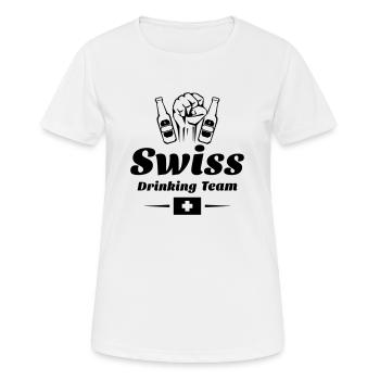 drinking team swiss - Frauen T-Shirt atmungsaktiv - Weiß - Vorne - AI Model Female 172 dark (172cm)
